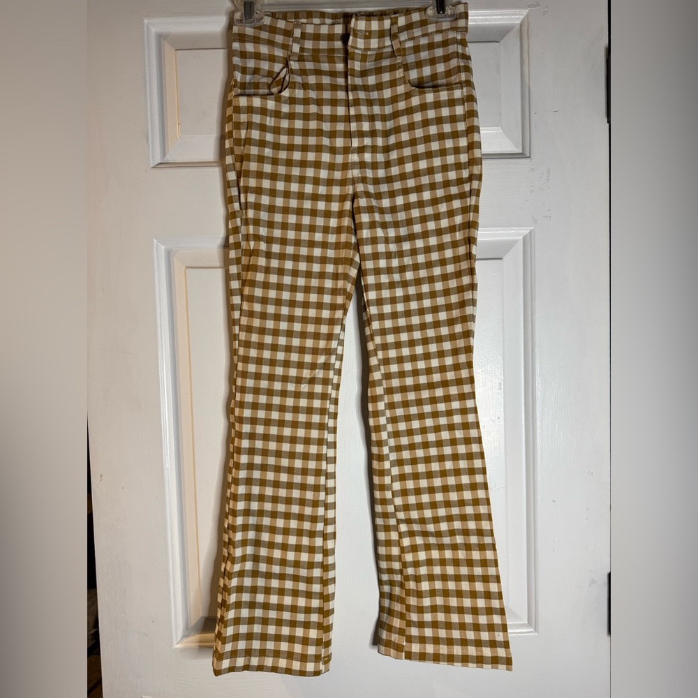 Hayden Golden and Cream Plaid pants